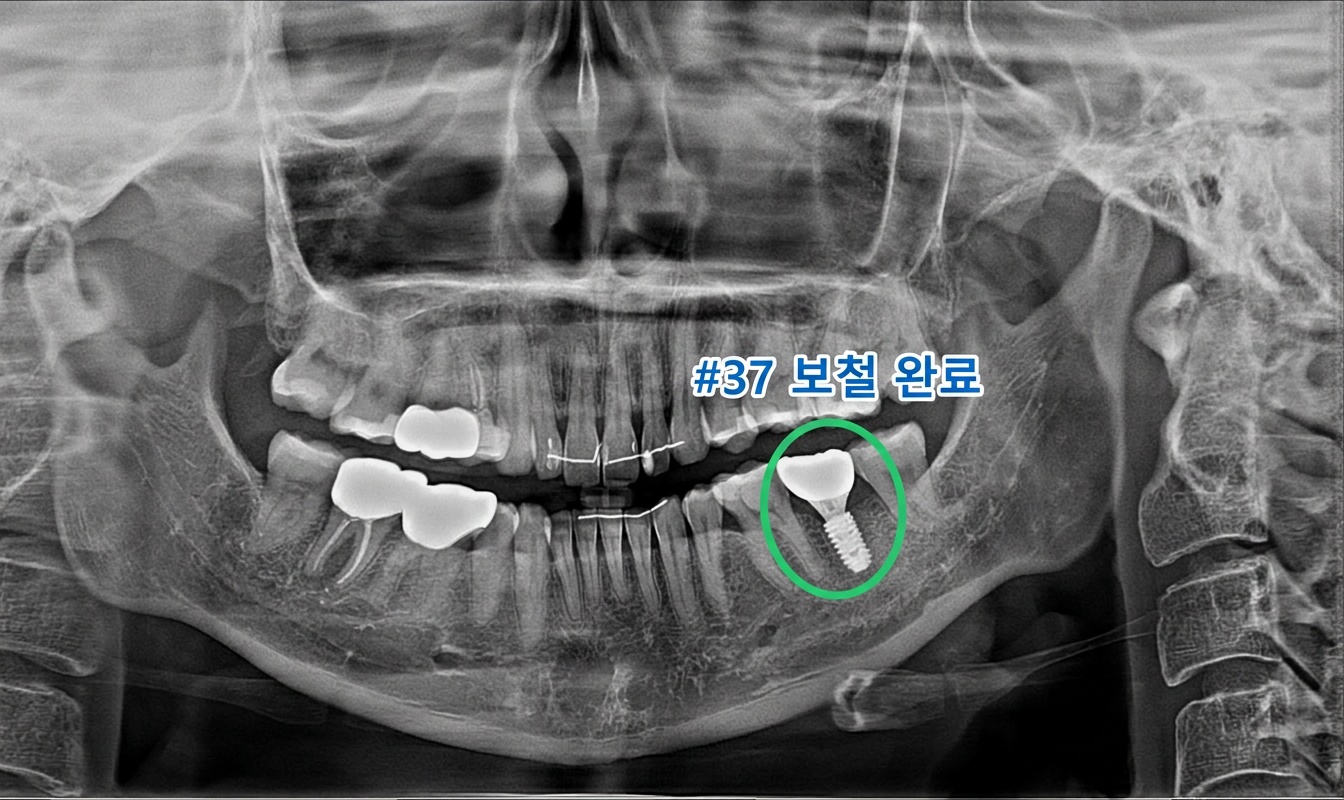 [치료 후] #37 임플란트 상부보철물 완성