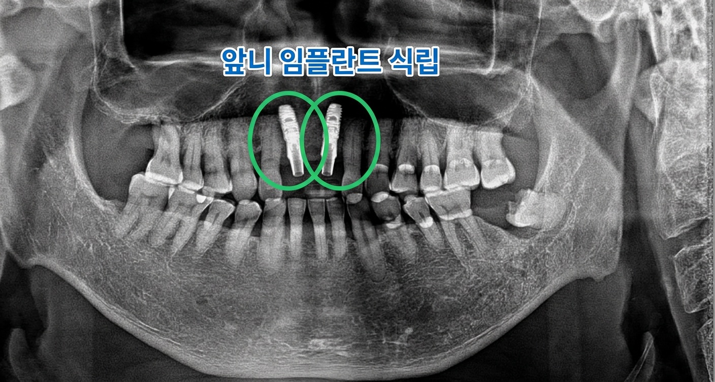 [치료 중] #11, #21 치아 발치후 임플란트 즉시 식립
