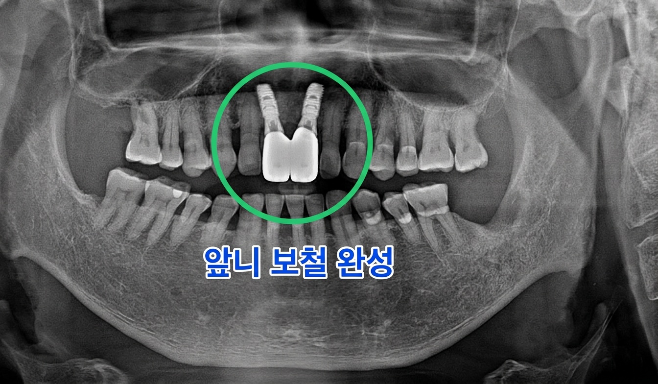 [치료 후] #11, 21 임플란트 상부 보철물 제작 및 장착 완료